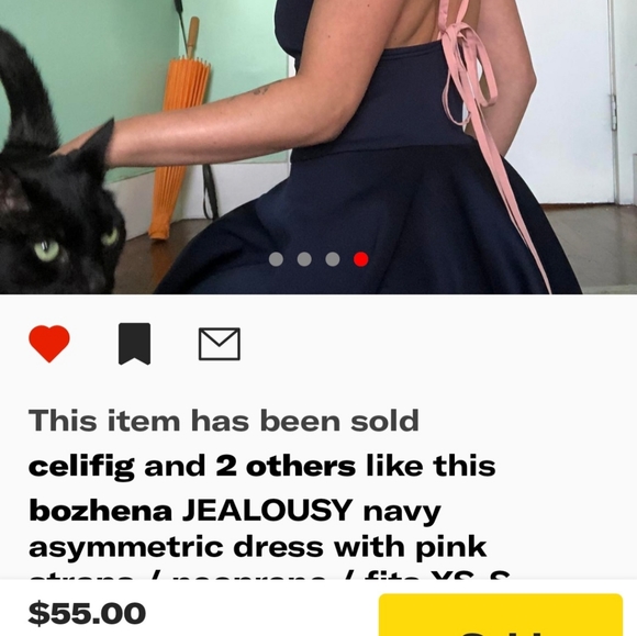 JEALOUSY navy asymmetrical dresd - Picture 4 of 6